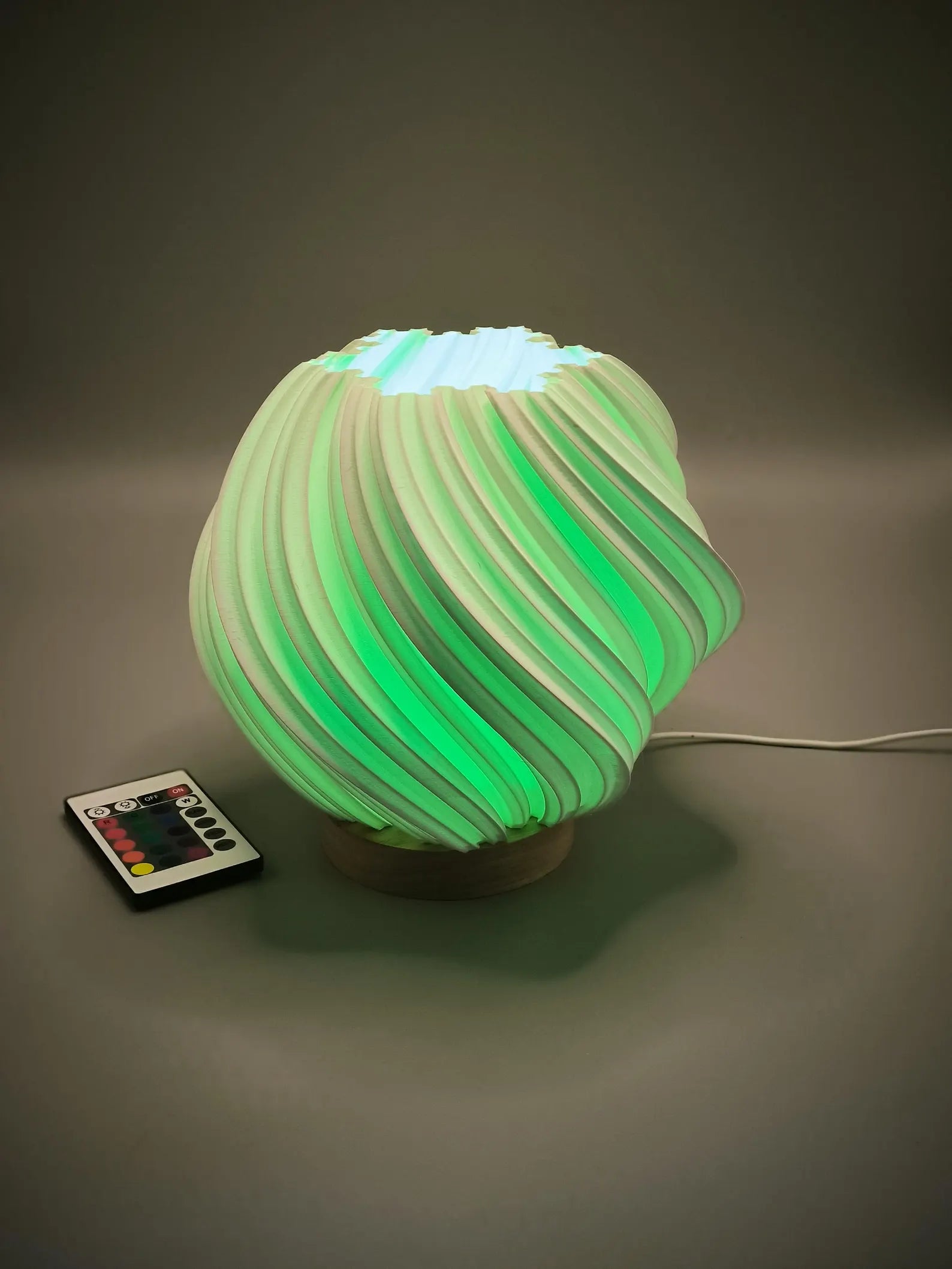 Spiral Fractal 3D Printed Table Lamp - Modern Eco-Friendly Night Light